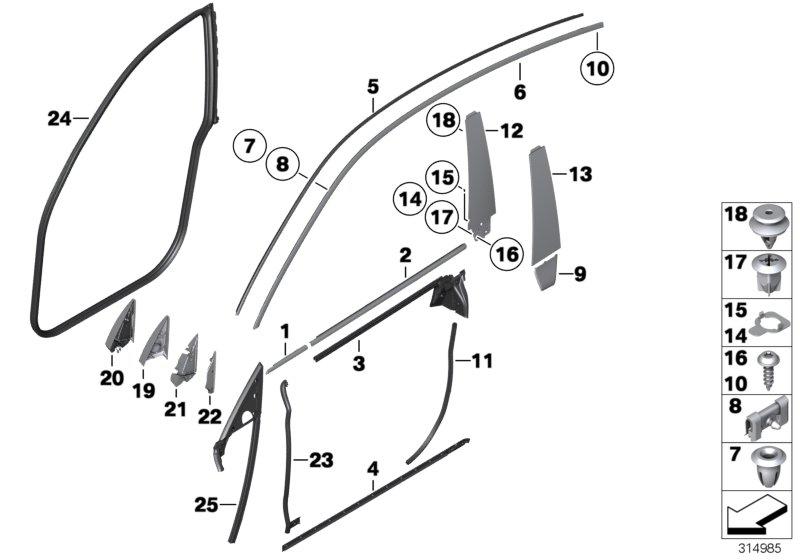 Lens B-pillar outer right 51337453322