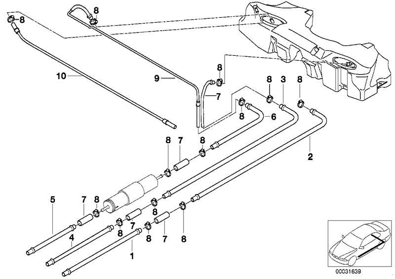 Fuel supply line in front 16121183612