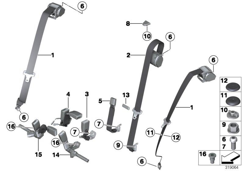 Rear left upper chord M 72118092861