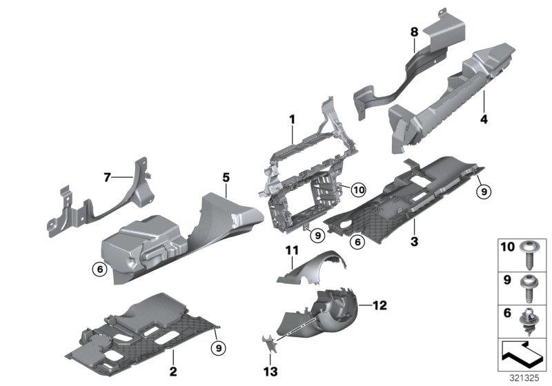 Steering column casing bottom 61316966670