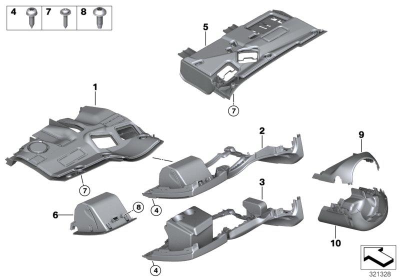 I trim panel below the driver side of off-white 51459188665