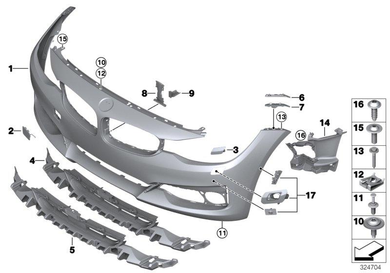 Covering the front bumper primer 51117371810