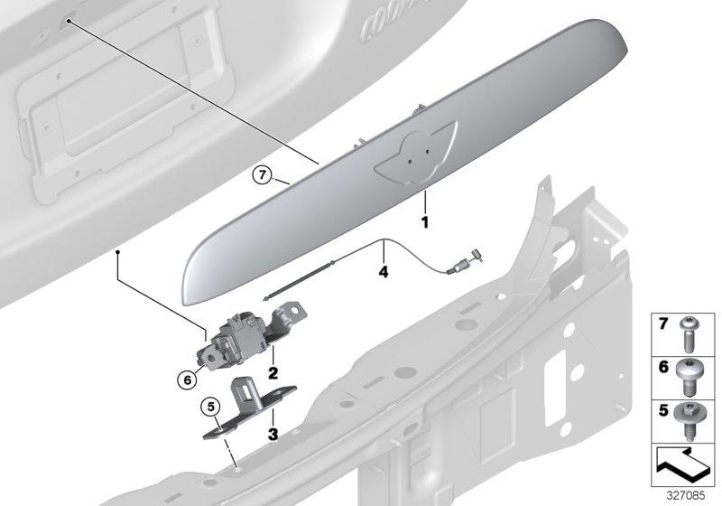 Gripping strip tailgate with pushbutton BLACK 51137362122