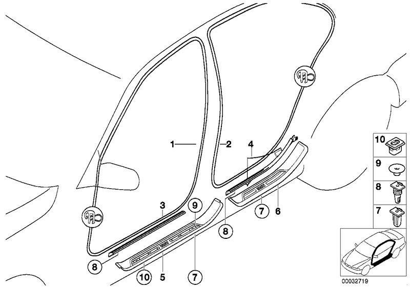 Entry aperture front left BLACK 51472494821