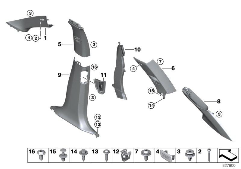 Lens B-pillar top left OYSTER 51437342547