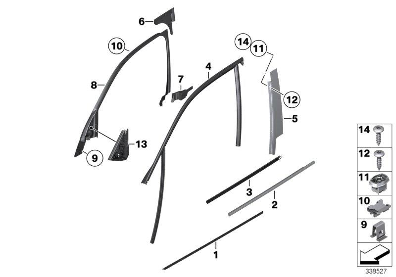 Sealing diaphragm B-column to the left 51332990557