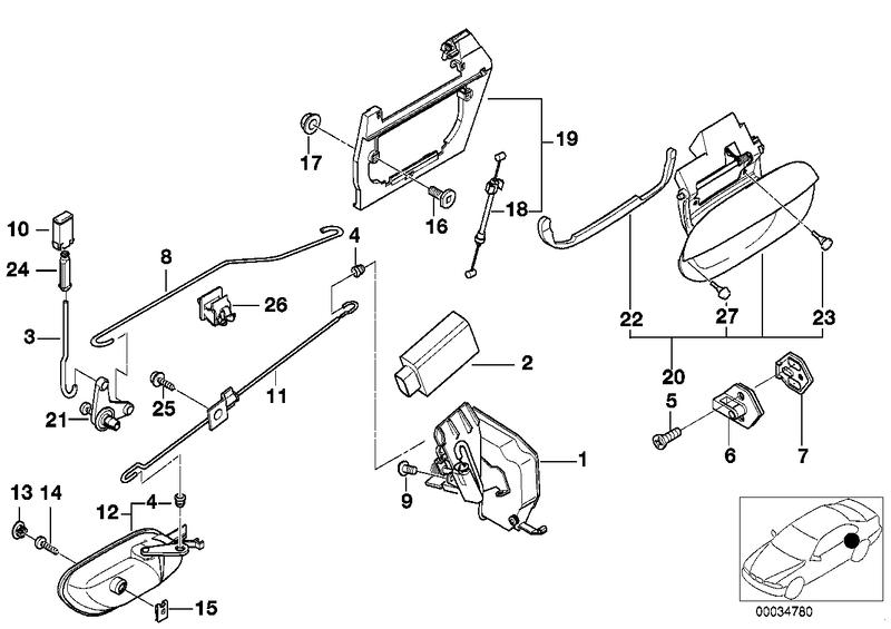 Rotary latch lock rear left 51228125671