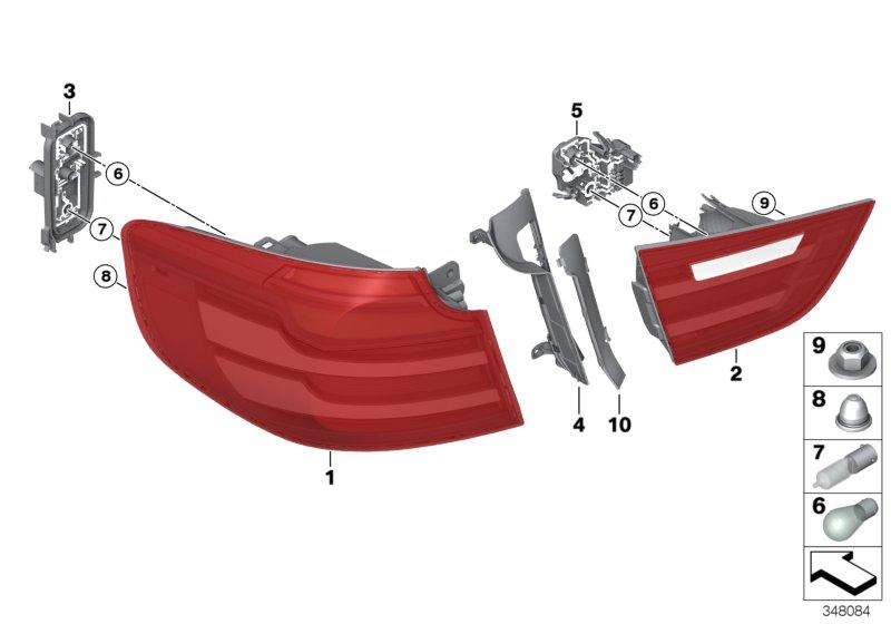 Taillight right side panel 63217286040