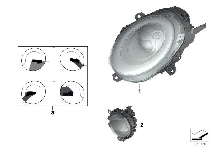 LED headlights left 63117448381