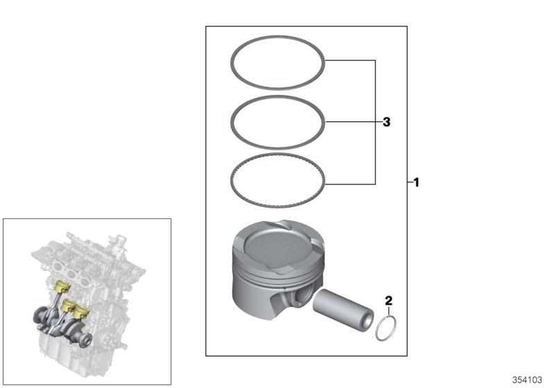 Repair kit piston rings 0 11258513601