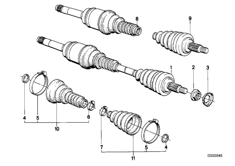 Exchange output shaft left ABS 31601226815