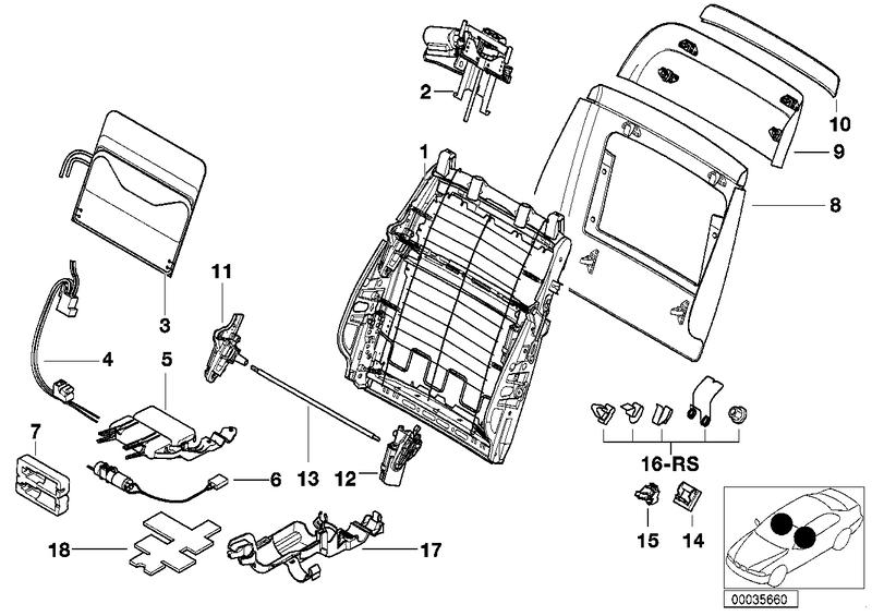 Headrest support Electr. 52107010142