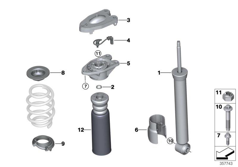 Rear shock absorber VDC 37106887789