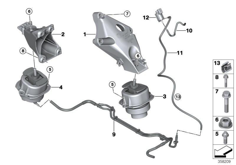 Engine support bracket right 22116882028