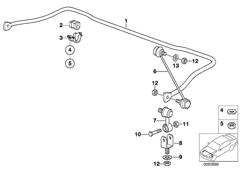 Front stabilizer D = 22.5mm 31351091198