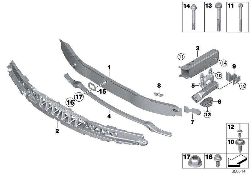 Carrier bumpers in front and above 51117291449