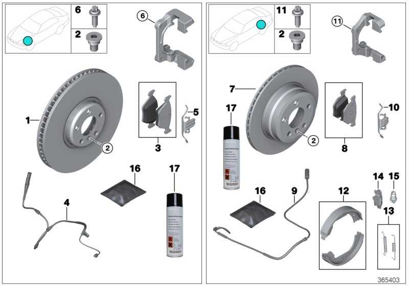 Repair kit asbestos-free brake pads 34116857096