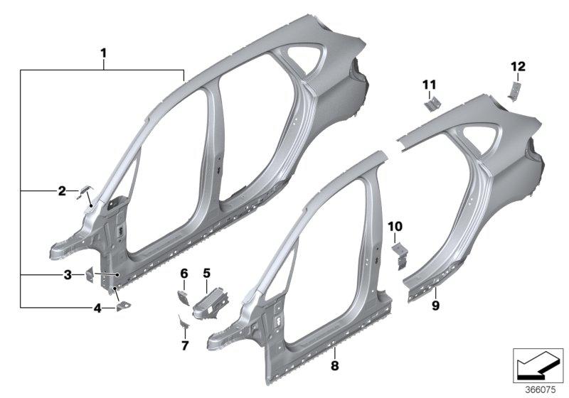 Side panel rear right 41007436182