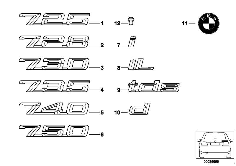 Emblem glued back "735" 7 Series 51148136271