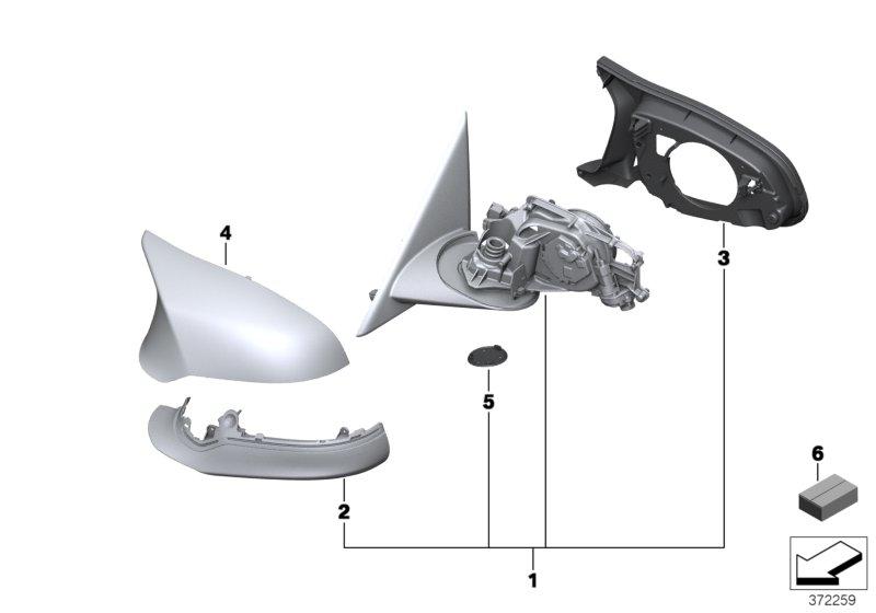 M wing mirror without glass heated left 51168074241