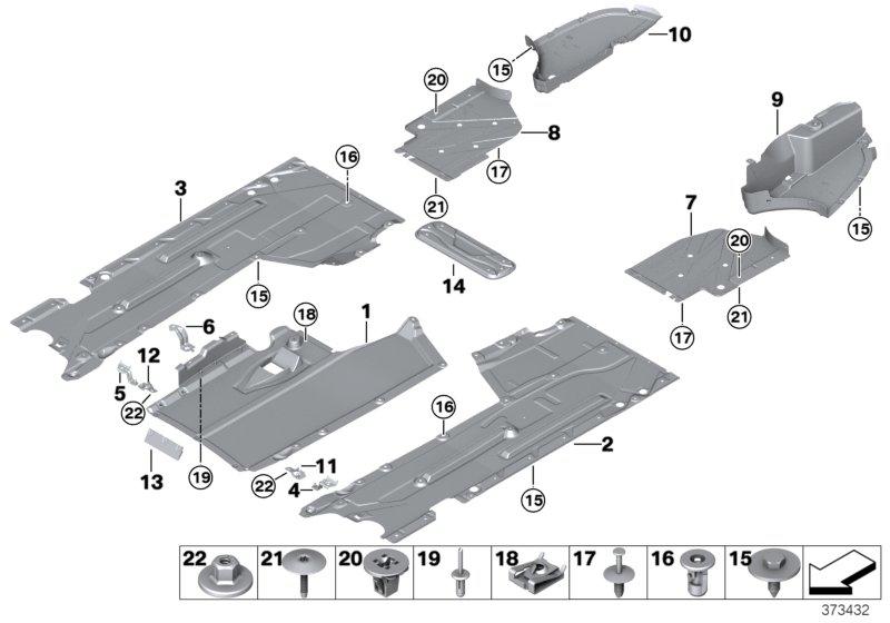 Holder underbody paneling center M 51758068286