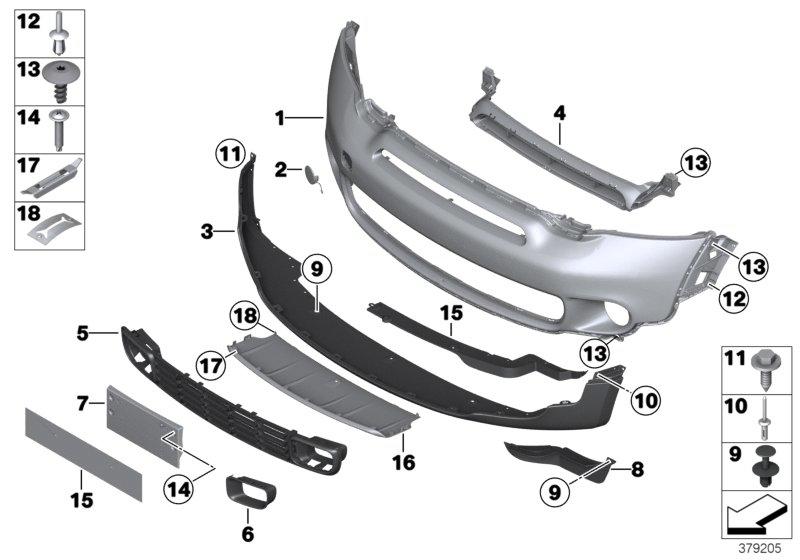 Covering the front bumper primer 51119806064