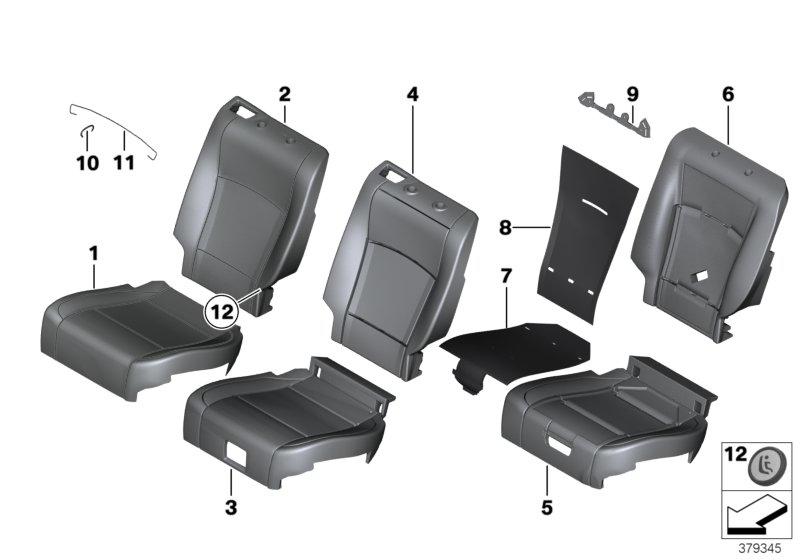 Reference base seat leather left NASW BLACK 52207231307