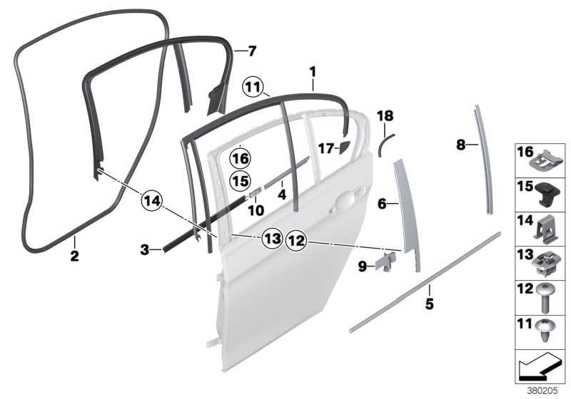 Cover sash door rear right SSR 51357264362