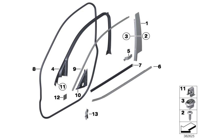 Striking sealing B-pillar on the right 51337205720