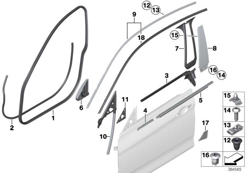 Lens B-pillar door front right HIGH GLOSS 51357453304