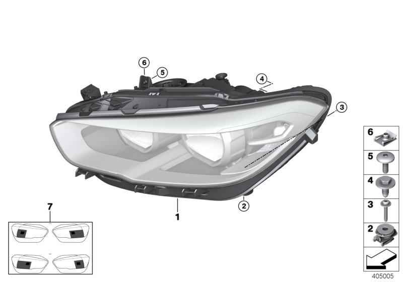 LED headlamps right BLACKLINE 63118492456