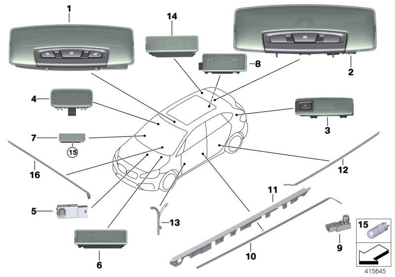 Interior light rear 61317945983