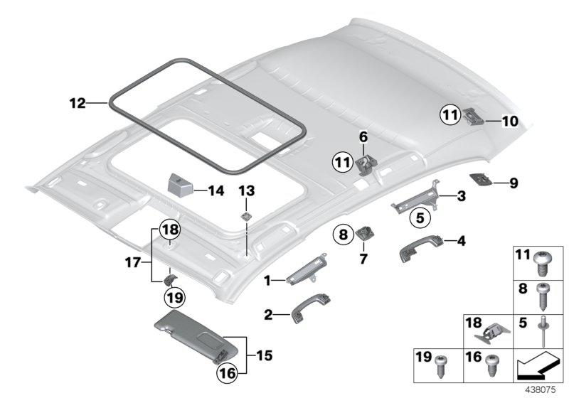 Sun visor with label right EVEREST GRAY 51167319508