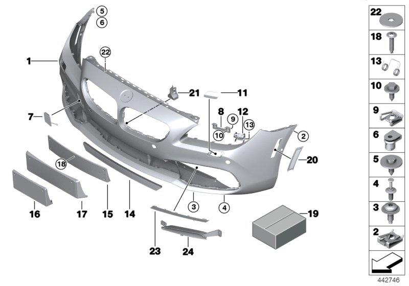 Covering the front bumper primed PDC 51117395703