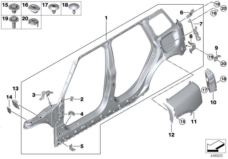 Rear left side panel 41007430879