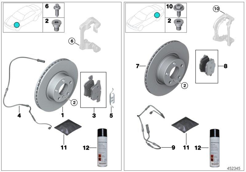 Repair kit asbestos-free brake pads 34116877653