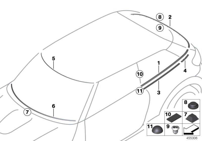 Retaining strip C-pillar on the right 51379810488