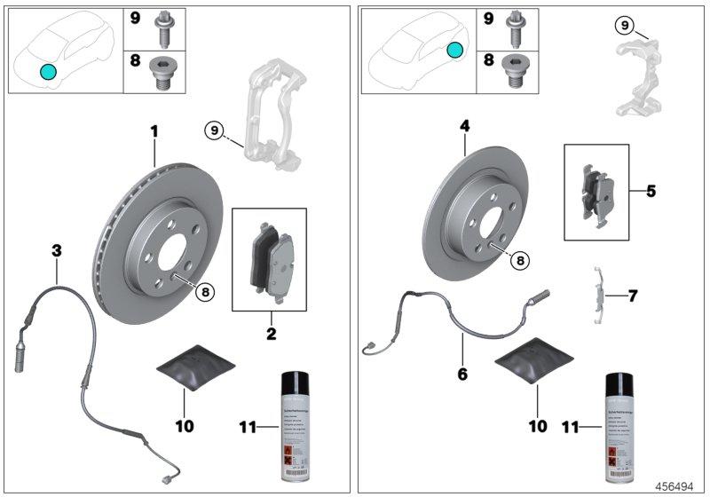 Repair kit asbestos-free brake pads 34106884267