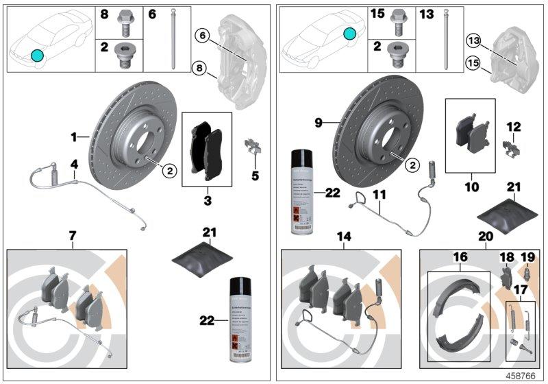 Repair kit asbestos-free brake pads 34216797863