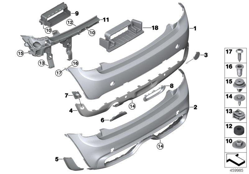 Panel bumper primed rear 51127380024