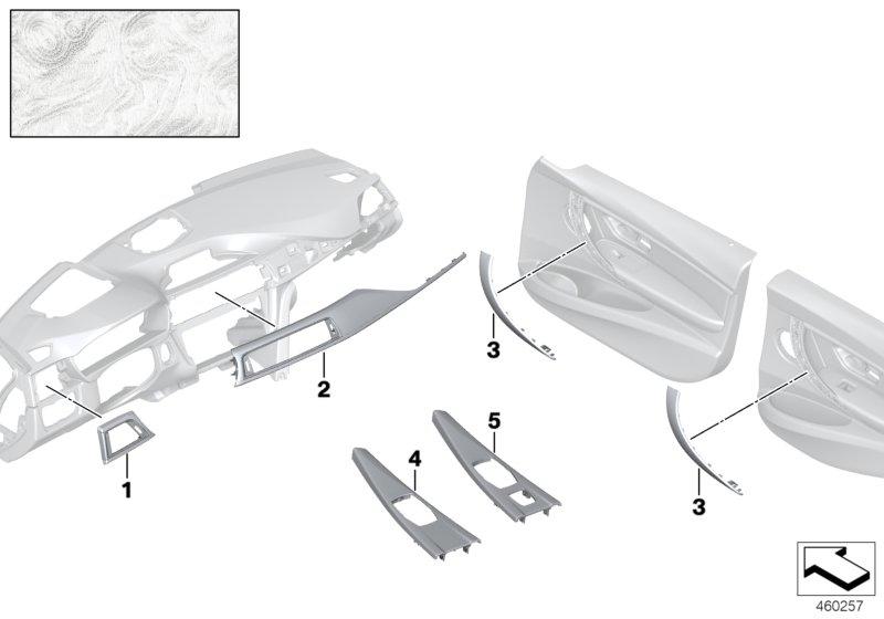 Decorative trim center console ash grain WHITE 51167984635