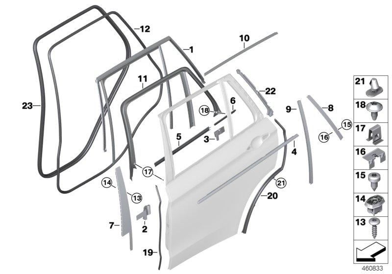 Lens Frames B-pillar door hi. Li. GLOSS BLACK 51227289653