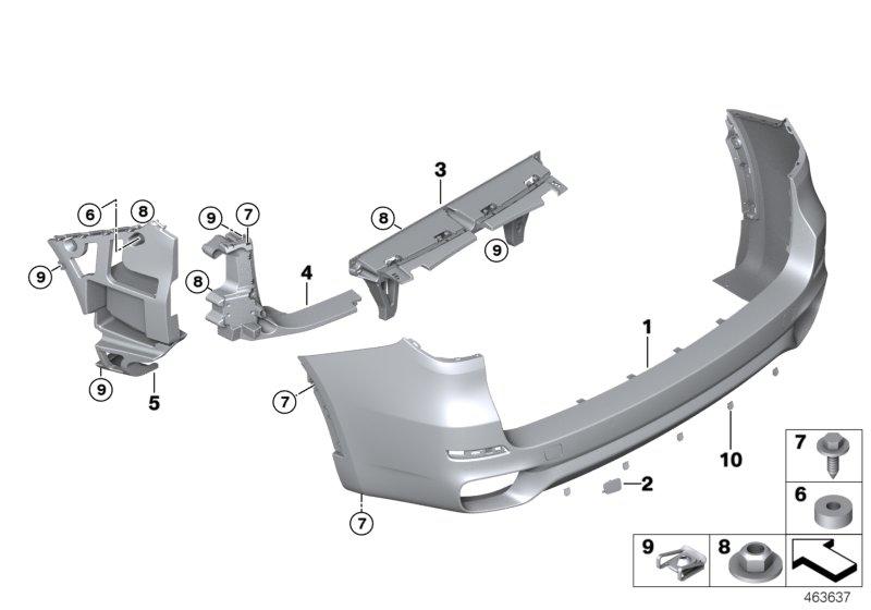 Recording bumper corner rear right M 51128054020