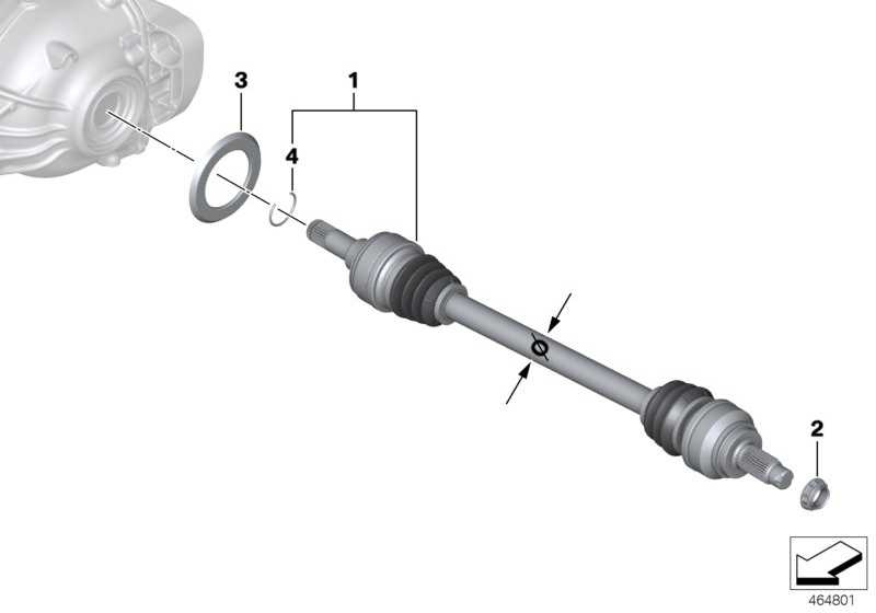 Output shaft right D = 35mm 33208680350