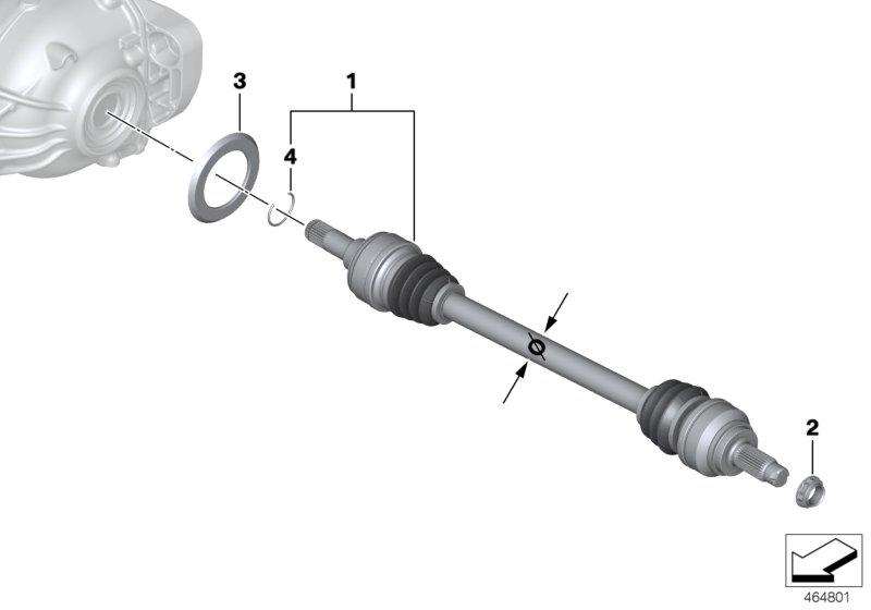 Output shaft left D = 30MM 33207622853