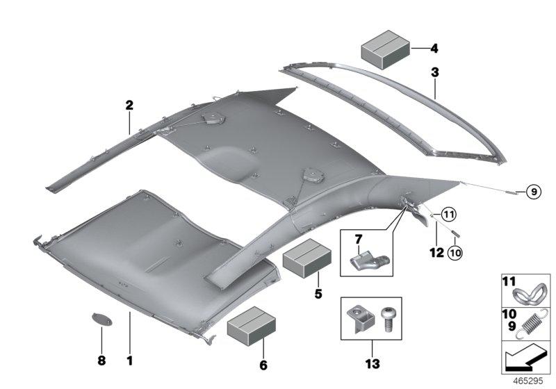 Headliner roof shell mid ANTHRAZIT 54377128741