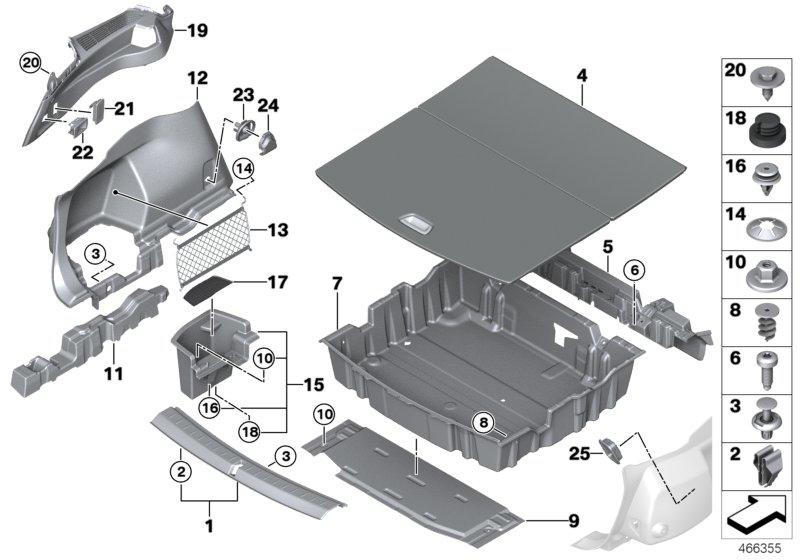 Receiving shelf luggage compartment 51477425337