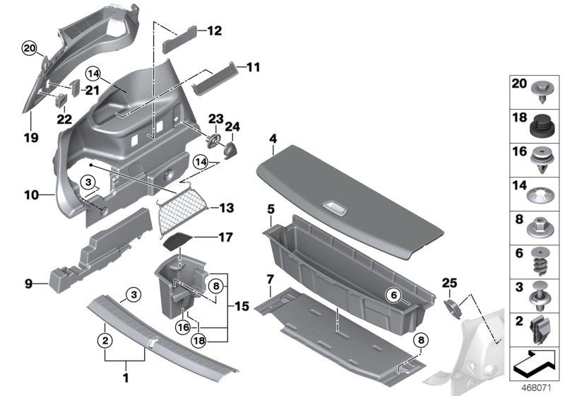 Shelf luggage compartment 3rd row ANTHRAZIT 51477360984