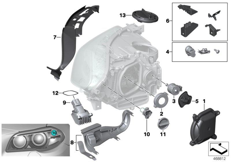 Cap headlamp adjuster 63117343915