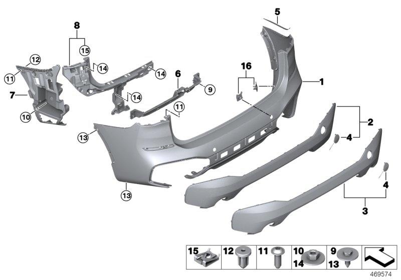 Panel rear bumper downward M / 2 BORDIG 51128059878